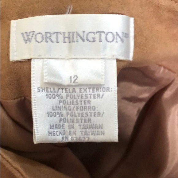 Worthington Faux Suede Skirt 12 Camel-Brown - Picture 2 of 3